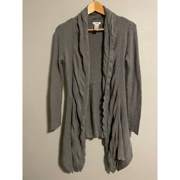 Cache Womens Cardigan Size Medium Gray Open Front Waterfall Fairy Grunge Y2K - Picture 1 of 6